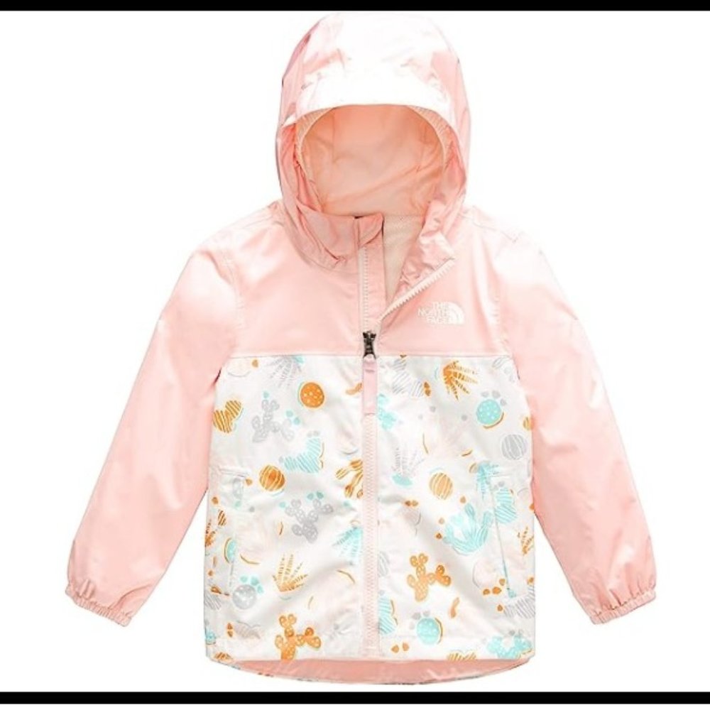 North Face 4T Rain Jacket White Cactus Lino Print